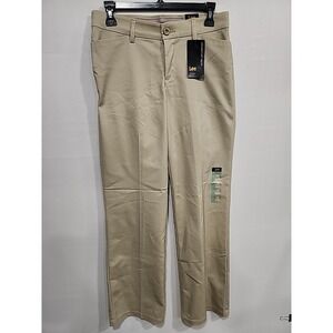 Lee NWT Ultra Lux Trouser‎ Women's 4M Khaki Regular Fit Mid-rise Straight Leg